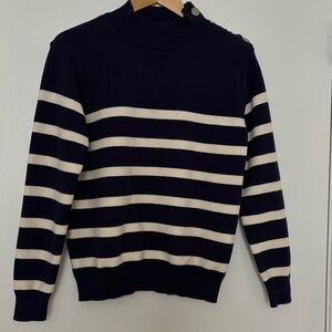 Kirundo Navy and White Striped Women's mock Sweater Size M